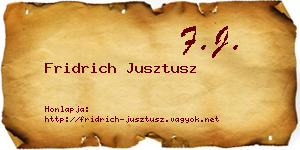 Fridrich Jusztusz névjegykártya